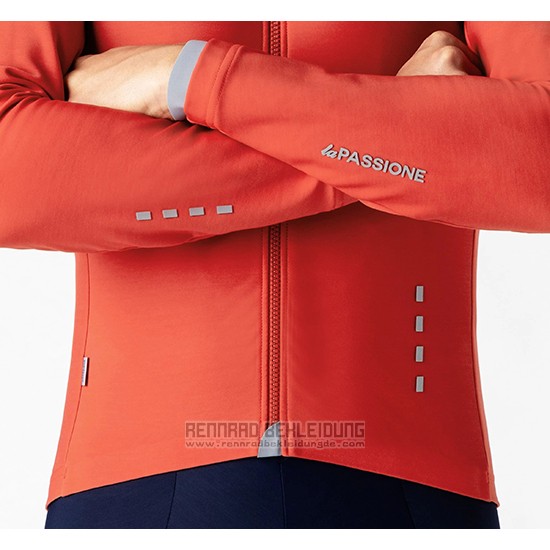 2019 Fahrradbekleidung La Passione Orange Grau Trikot Langarm und Tragerhose - zum Schließen ins Bild klicken